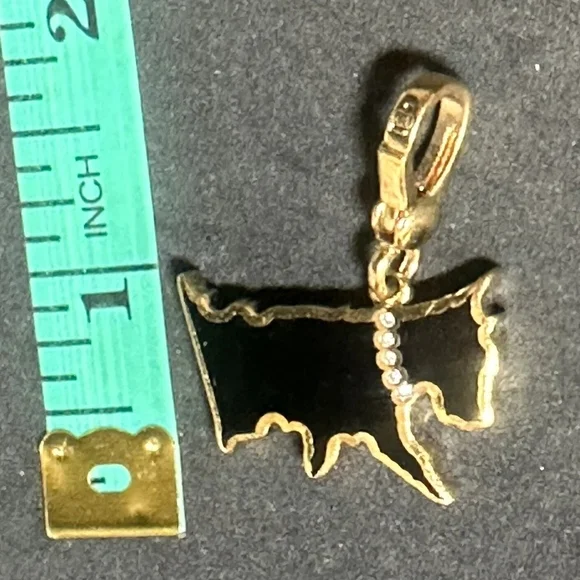 Vintage Juicy Couture Black and Gold Dog Charm Pendant